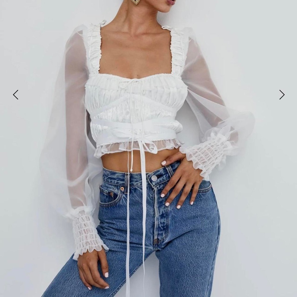 For Love and Lemon Gabrielle White Top